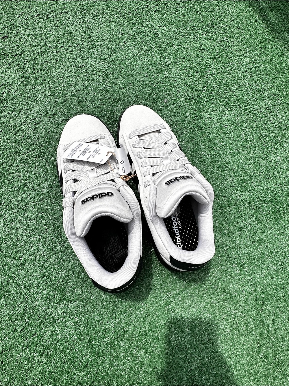 adidas White and Black Low-Top Court Sneakers - Picture 5 of 5